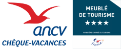 Logos "ANCV Chèque-vacances" et "Meublé de Tourisme 4 étoiles"